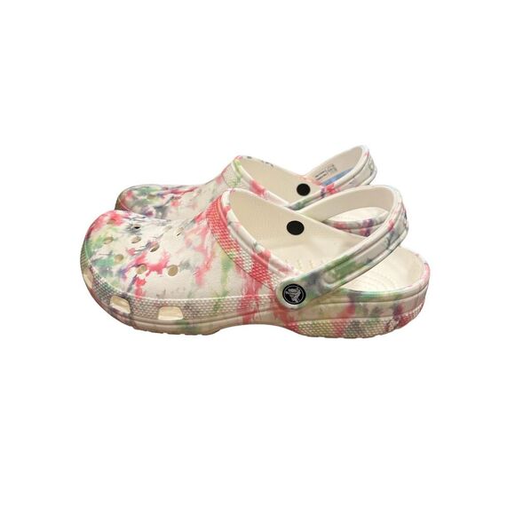 Crocs Classic Tie Dye Graphic Clog Mens 11 Womens Size‎ 13 Pink Paint Splatter - Picture 2 of 6